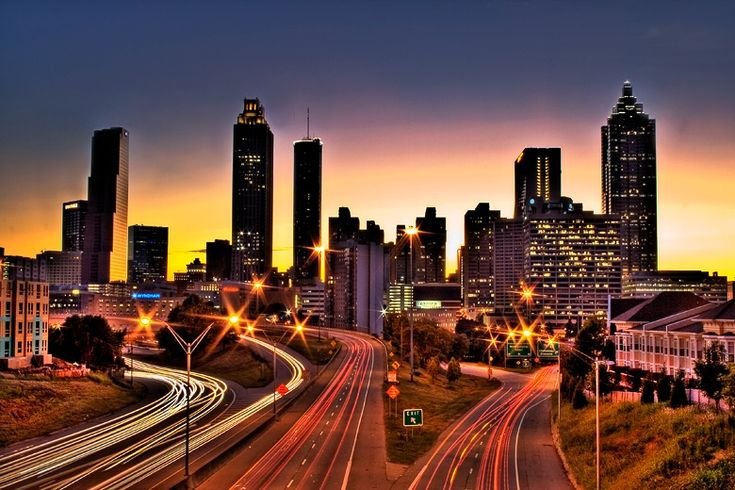 Awe-Inspiring WCW Atlanta Skyline: A Nighttime Journey through the City Lights